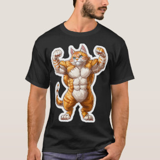 Schattigee Kleine Gym Kat Sport Workout Opheffen T-shirt
