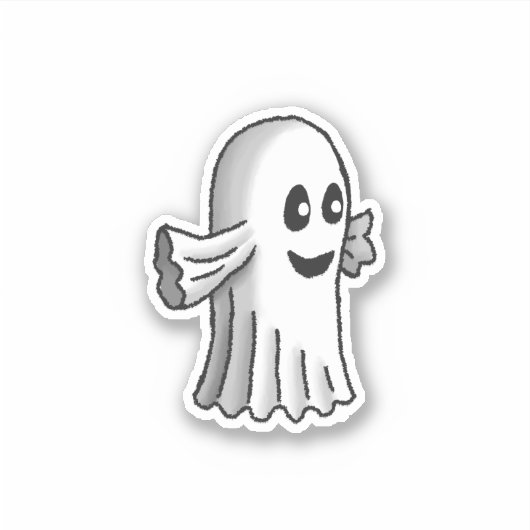 Schattigee kleine Halloween-geest Sticker (Voorkant)