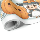 Schattigee kleine Halloween heks Cadeaupapier (Rol Hoek)