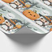 Schattigee kleine Halloween heks Cadeaupapier (Hoek)