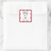 Schattigee kleine hamster Custom Happy Birthday Vierkante Sticker (Tas)