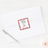 Schattigee kleine hamster Custom Happy Birthday Vierkante Sticker (Envelop)