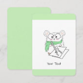 Schattigee kleine hamster groen bedankkaart (Voorkant / Achterkant)