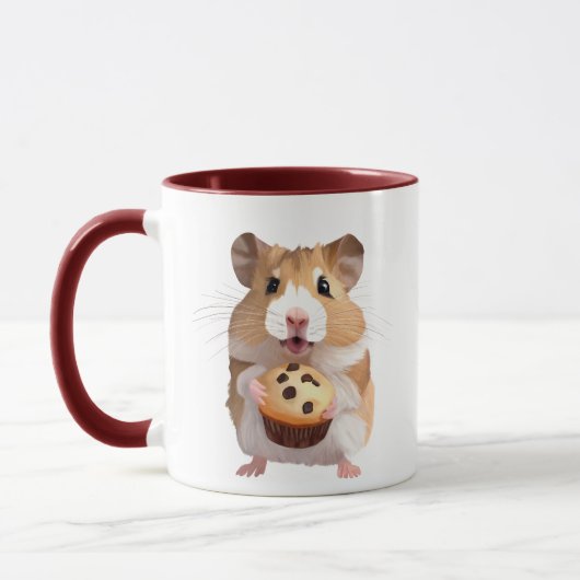 Schattigee kleine hamster met een muffin mok (Links)
