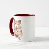 Schattigee kleine hamster met een muffin mok (Voorkant links)
