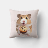Schattigee kleine hamster met muffin kussen (Achterkant)