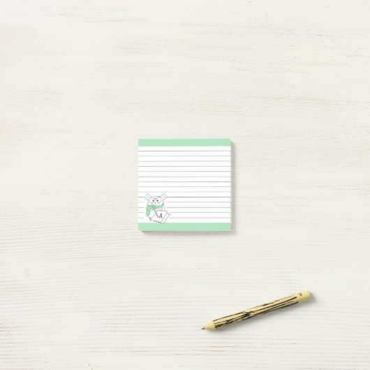 Schattigee kleine hamster monogram groene noten post-it® notes (Op bureau)