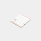 Schattigee kleine hamster monogram roze noten post-it® notes (Schuin)