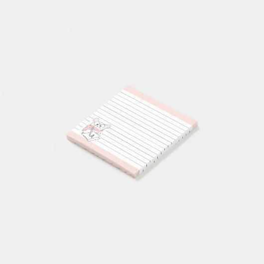 Schattigee kleine hamster monogram roze noten post-it® notes (Schuin)