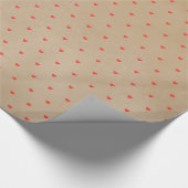 Schattigee kleine hartjes op Beige Kraft Cadeaupapier (Hoek)