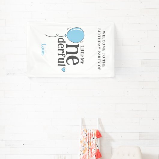 Schattigee kleine heer onederful partij welkom spandoek (Insitu)