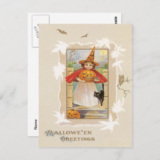 Schattigee kleine heks Briefkaart (Voorkant / Achterkant)