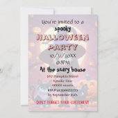 Schattigee kleine heks met katten en pompoenen, op kaart (Achterkant)