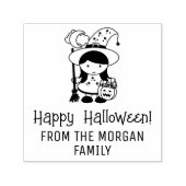 Schattigee kleine heks truc of treater Halloween n Zelfinktende Stempel (Design)