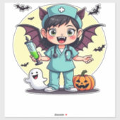 Schattigee kleine heks verpleegkundige Halloween P Sticker (Vel)
