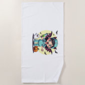 Schattigee kleine heks verpleegkundige Halloween P Strandlaken (Voorkant)