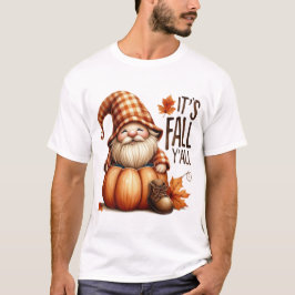 SCHATTIGEE KLEINE HERFST GNOME ZITTEND IN POMPOEN T-SHIRT