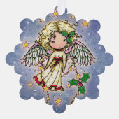 Schattigee Kleine Holly Angel Ornament Kaart (Voorkant)