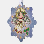 Schattigee Kleine Holly Angel Ornament Kaart (Links)