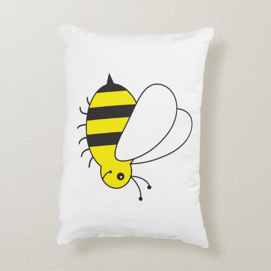 Schattigee kleine hommel bij Cartoon Decoratief Kussen (Achterkant (Verticaal))