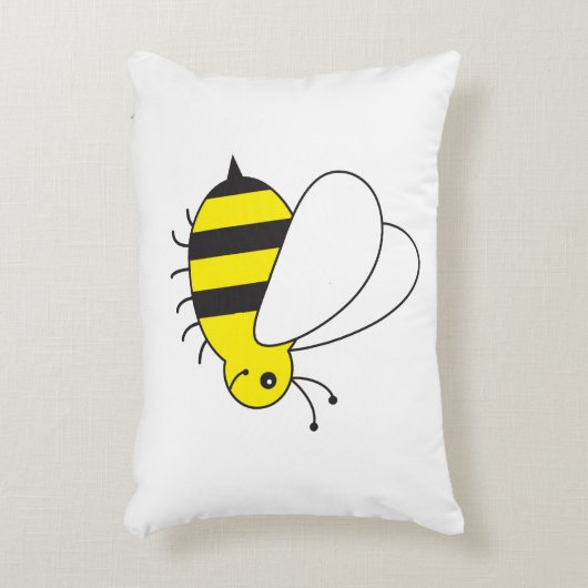 Schattigee kleine hommel bij Cartoon Decoratief Kussen (Voorkant(Verticaal))