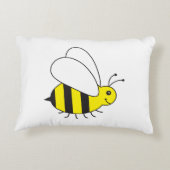 Schattigee kleine hommel bij Cartoon Decoratief Kussen (Achterkant)
