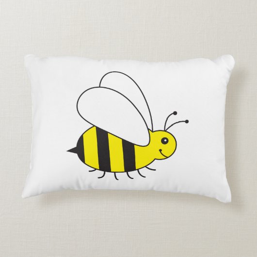 Schattigee kleine hommel bij Cartoon Decoratief Kussen (Achterkant)