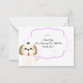 Schattigee kleine hond dank je kaart notitiekaartje (Voorkant)