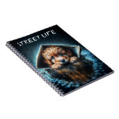 Schattigee kleine hond in regendag met blauwe ogen notitieboek (Rechterzijde)