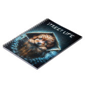 Schattigee kleine hond in regendag met blauwe ogen notitieboek (Linkerzijde)