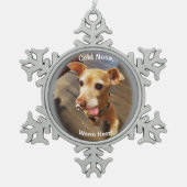 Schattigee kleine hond sneeuwvlok ingelijst Orname Tin Sneeuwvlok Ornament (Voorkant)