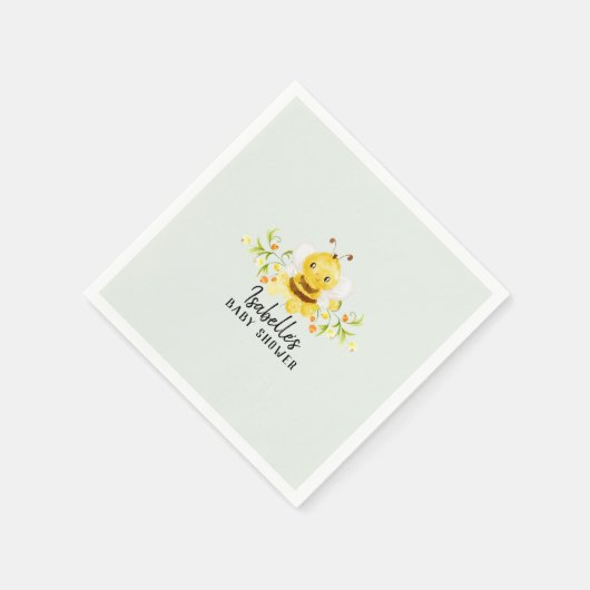 Schattigee Kleine Honingbij Baby shower Custom Servet (Hoek)