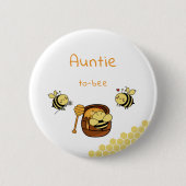 Schattigee kleine honingbij en zoete honing tante- ronde button 5,7 cm (Voorkant)