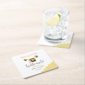 Schattigee kleine honingbij met Baby shower van zo Kartonnen Onderzetters (Insitu)