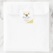 Schattigee kleine honingbij met Baby shower van zo Vierkante Sticker (Tas)