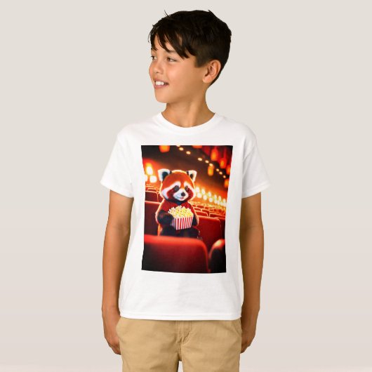 Schattigee kleine humanoïde rode panda boy tshirt (Voorkant volledig)