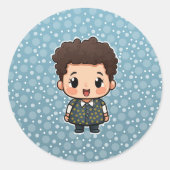 Schattigee kleine jongen sticker (Voorkant)
