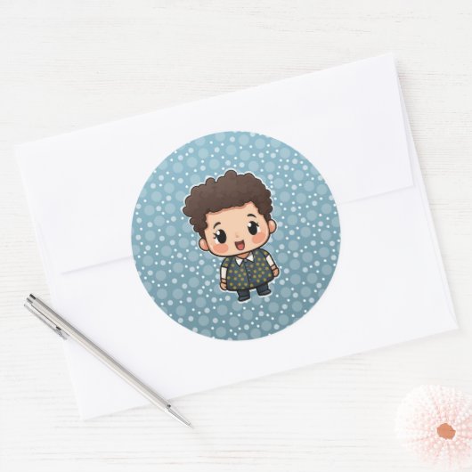 Schattigee kleine jongen sticker (Envelop)