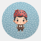 Schattigee kleine jongen sticker (Voorkant)