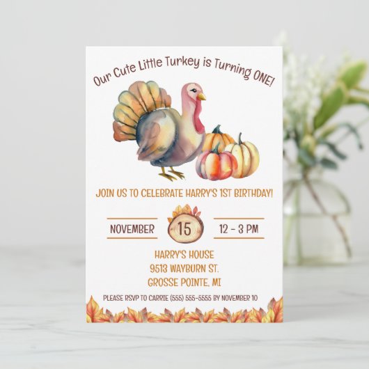 Schattigee kleine kalkoen, Kinder, kinderen, verja Kaart (Staand voorkant)