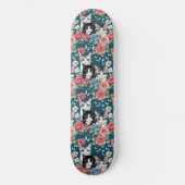 Schattigee kleine kat Kittens met Rozen en vlinder Persoonlijk Skateboard (Voorkant)