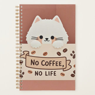 Schattigee Kleine kattenpootafdrukken en koffiebon Planner