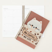 Schattigee Kleine kattenpootafdrukken en koffiebon Planner (Display)