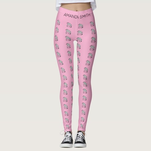 Schattigee kleine Keniaanse zebra patroon verjaard Leggings (Voorkant)