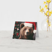 Schattigee kleine kerst Beer Kaart (Gele Bloem)