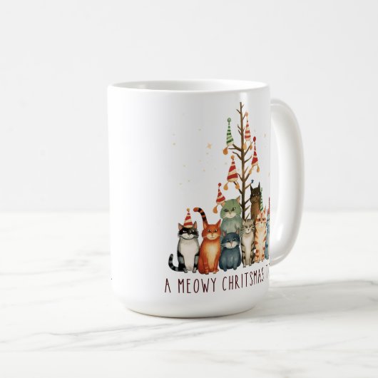 SCHATTIGEE KLEINE KERST KITTY CATS KOFFIEMOK (Voorkant rechts)