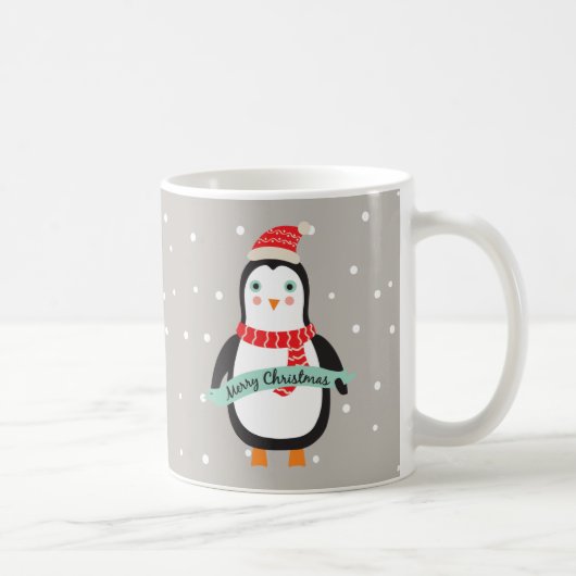 Schattigee kleine kerst Penquin gepersonaliseerd Koffiemok (Rechts)