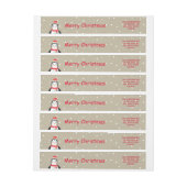 Schattigee kleine kerst Penquin "Vrolijk kerstfees (Vel)