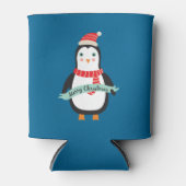 Schattigee kleine kerst Penquin "Vrolijk kerstfees Blikjeskoeler (Voorkant)