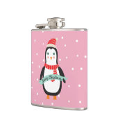 Schattigee kleine kerst Penquin "Vrolijk kerstfees Heupfles (Links)